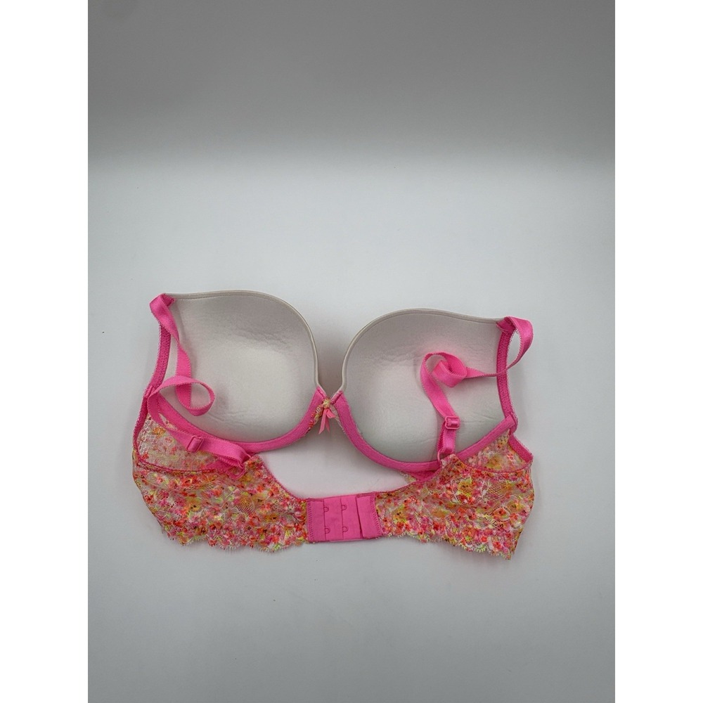 Victoria's Secret Dream Angels push-up bra neon multi-colored floral lace 38B - Picture 2 of 3